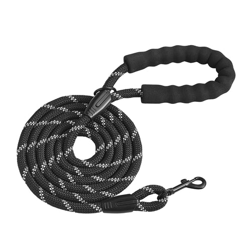 Black 6 ft rope dog leash