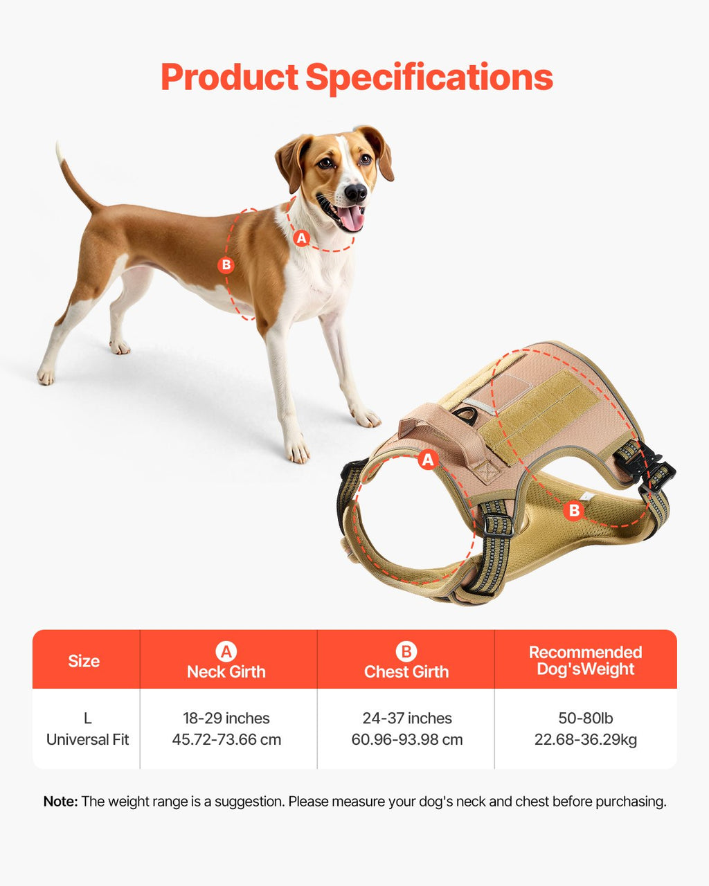 Harness size chart